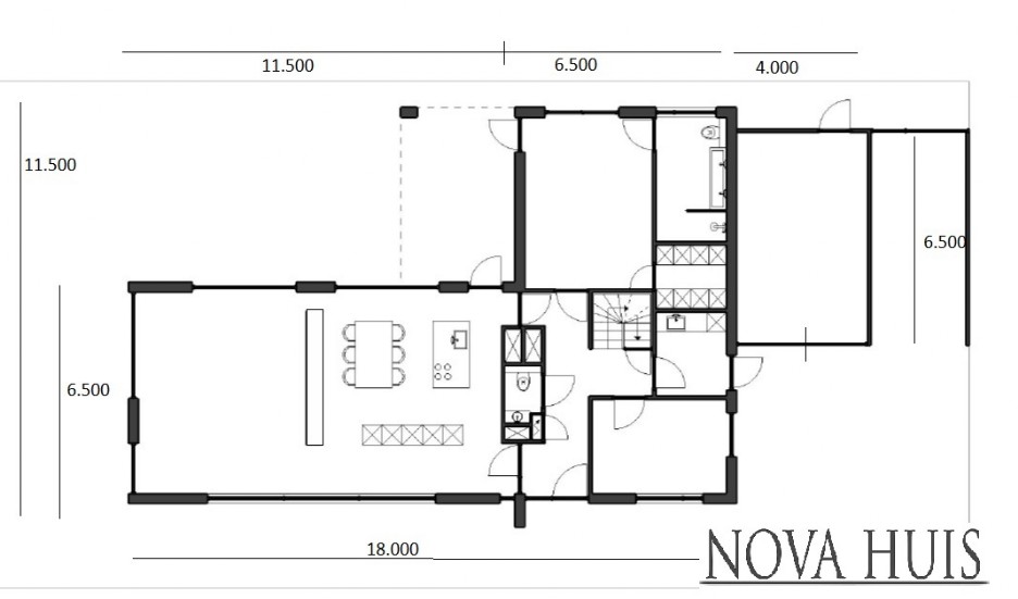 NOVA-HUIS M 358v2 levensloopbestendige villa met kleine verdieping ATLANTA staalframe