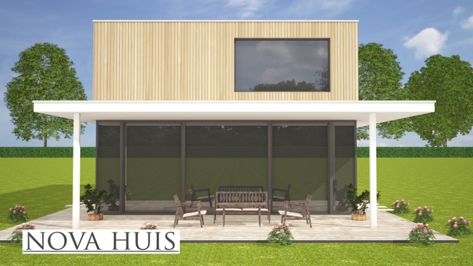 Ontwerp en bouw uw eigen moderne villa woning huis met overkappingen NOVA-HUIS K181
