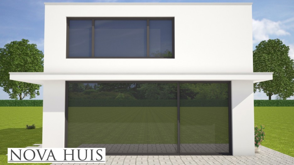 Ontwerp en bouw uw eigen moderne villa woning huis met overkappingen NOVA-HUIS K181