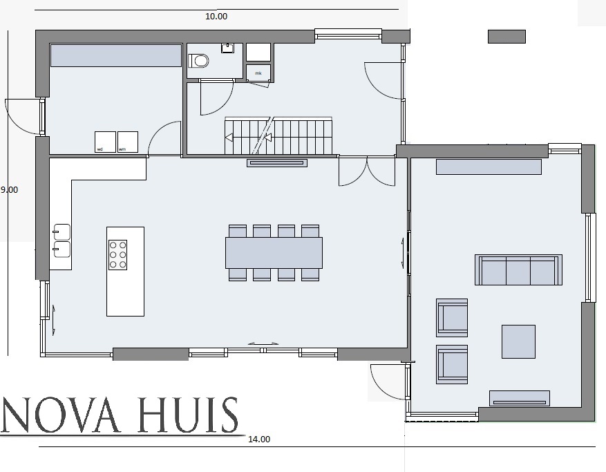 Strakke moderne villa onderhoudsvrij energieneutraal prefab bouwmethode NOVA-HUIS K32