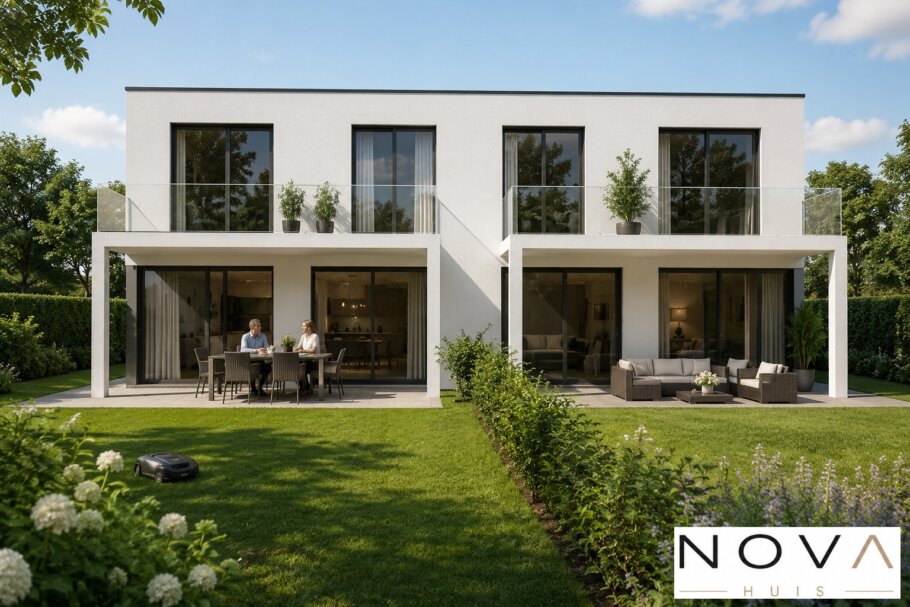 TK-33 moderne geschakelde woning met plat dak van NOVA HUIS