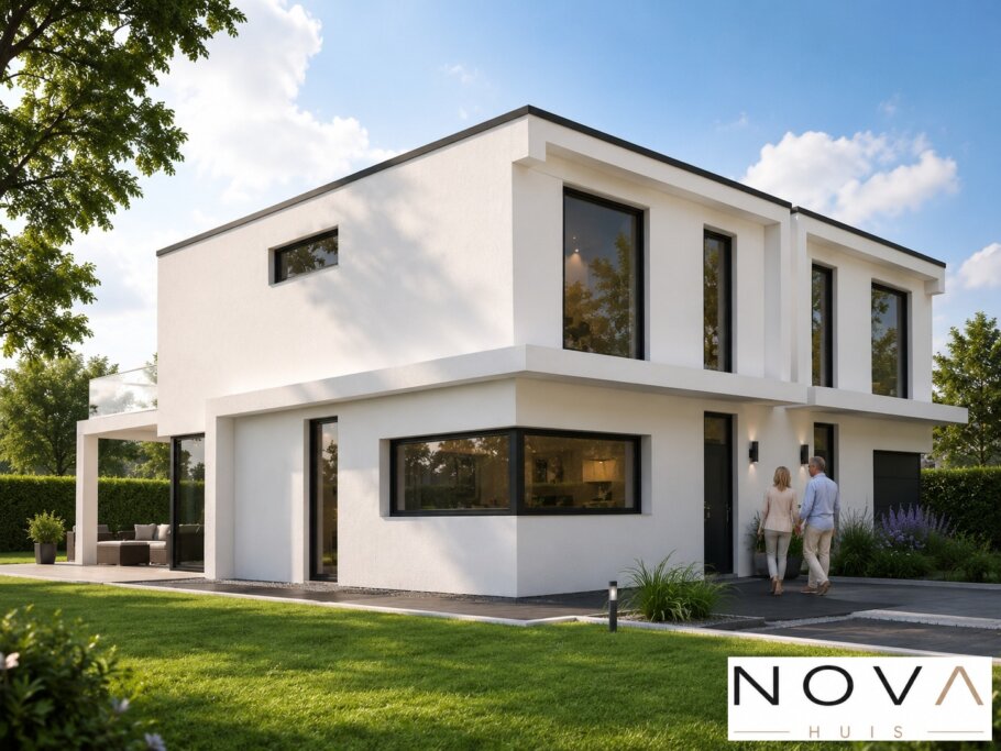 TK-33 moderne geschakelde woning met plat dak van NOVA HUIS