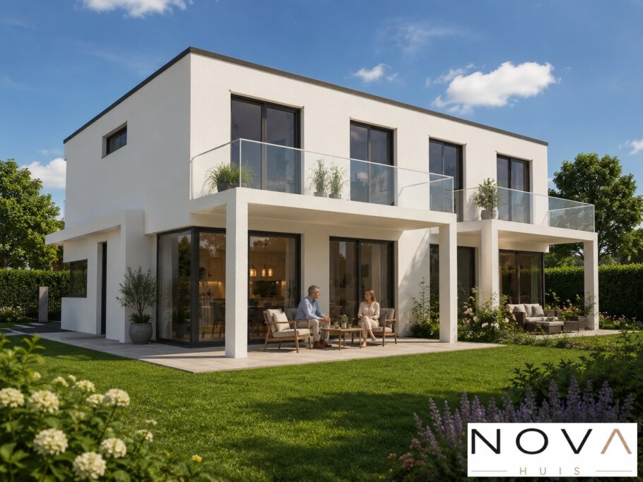 TK-33 moderne geschakelde woning met plat dak van NOVA HUIS