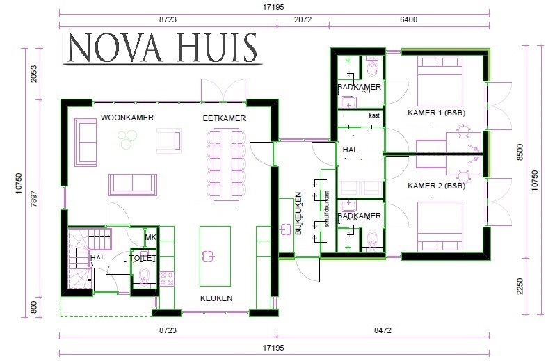 Zelf uw nieuwe moderne B&B woning  ontwerpen en bouwen samen met NOVA-HUIS K204 