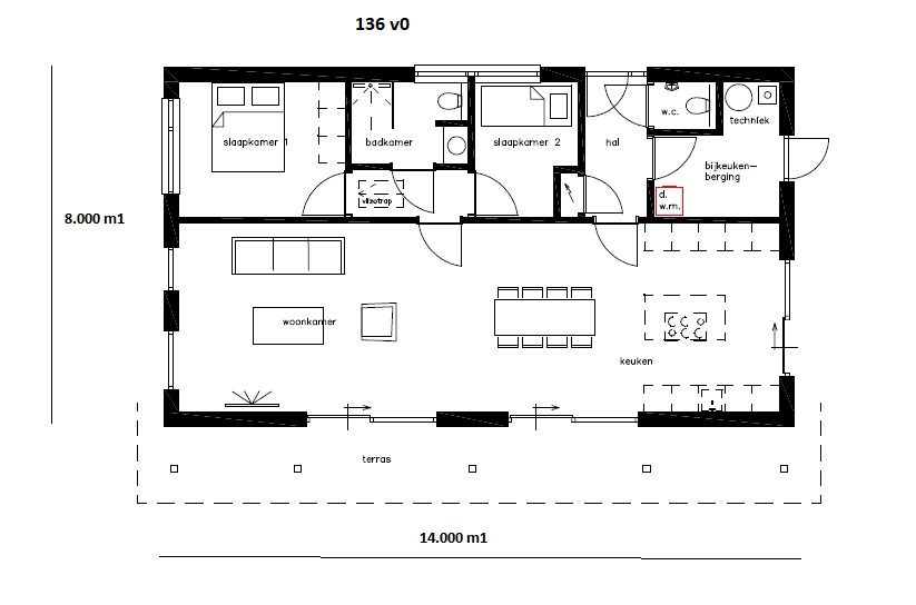 A136 8 *14 NOVAHUIS semi bungalow met hellend dak ATLANTA MBS A136 8 *14 NOVAHUIS semi bungalow met hellend dak ATLANTA MBS