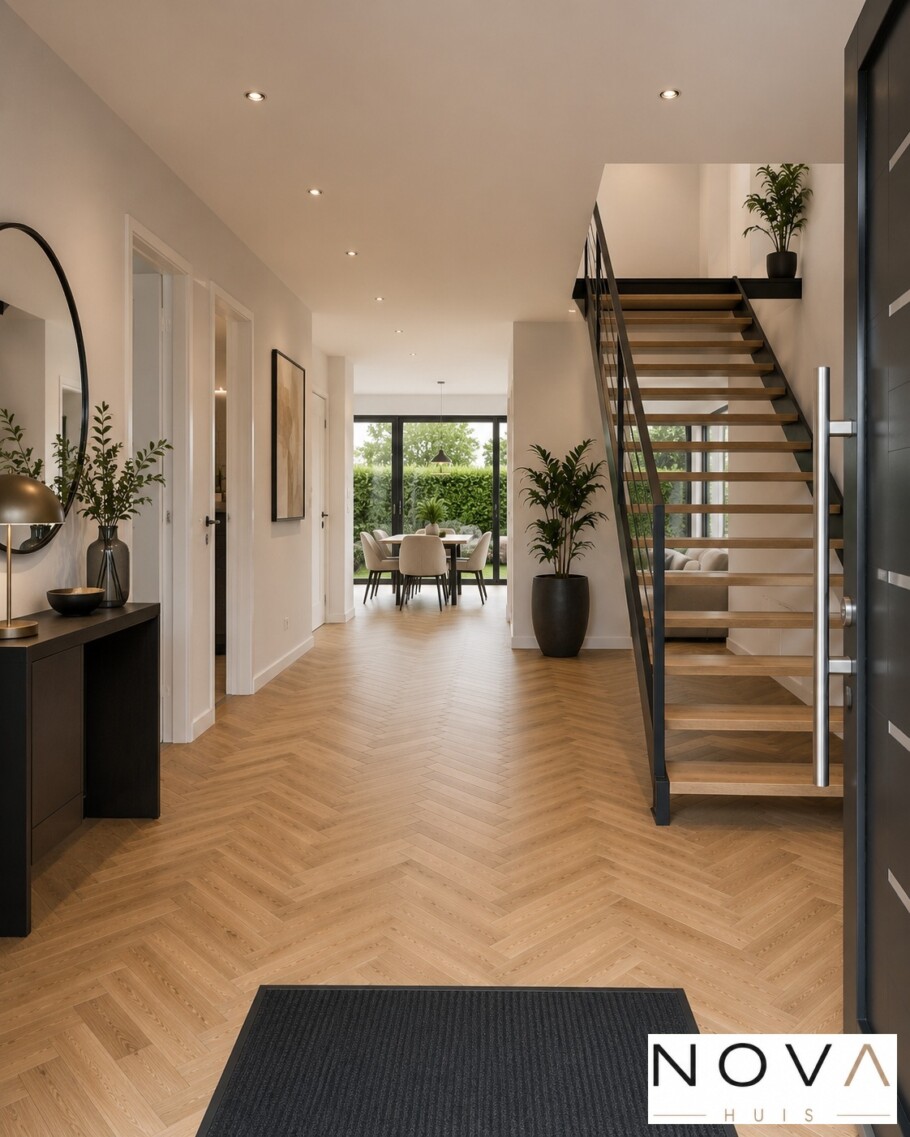 NOVA-HUIS K-392 gelijkvloerse woning met kleine verdieping interieur inspiratie