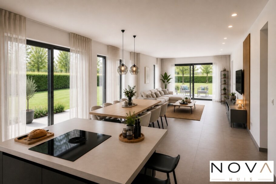 Modern interieur van levensloopbestendige woning A-201 met luxe leefkeuken en veel daglicht