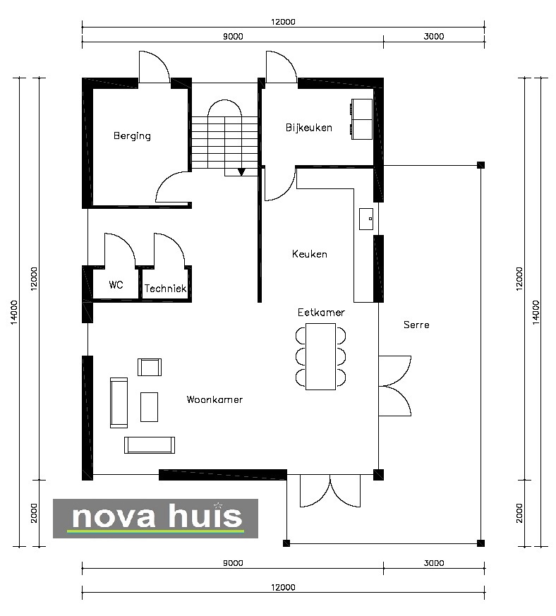 Mooie eigentijdse kubistische moderne villa met veel glas en overdekt terras energieneutraal  passiefbouw K2 