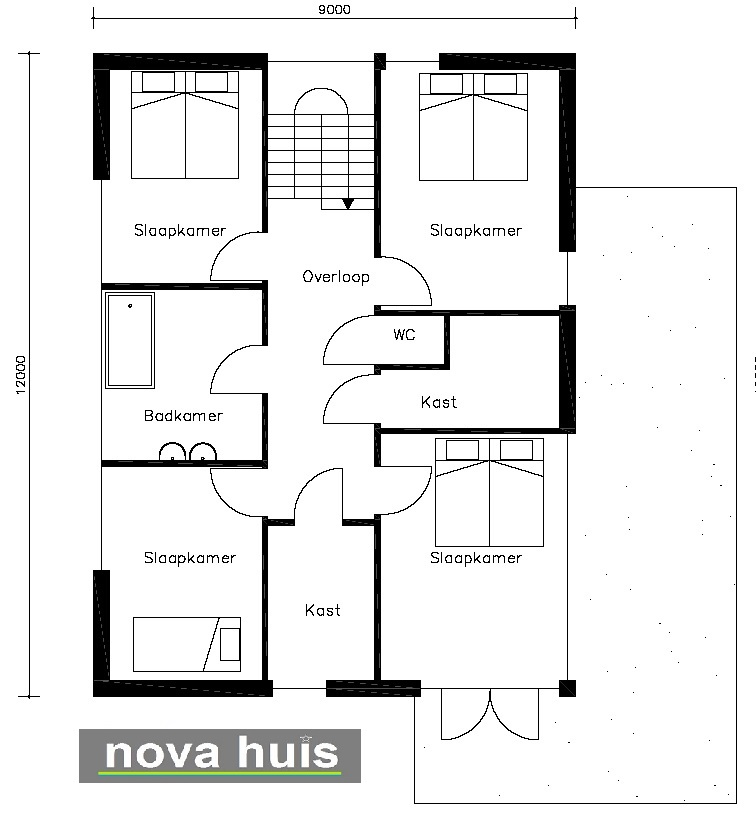 Mooie eigentijdse kubistische moderne villa met veel glas en overdekt terras energieneutraal  passiefbouw K2 