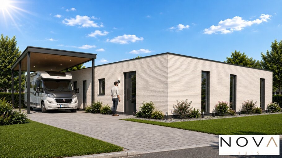 Moderne levensloopbestendige woning N-101 met plat dak en royale leefruimte