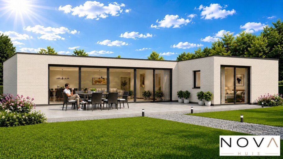 Moderne levensloopbestendige woning N-101 met plat dak en royale leefruimte