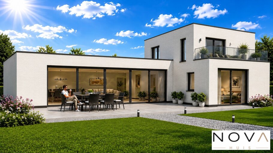 Moderne levensloopbestendige woning N-101 met plat dak en royale leefruimte
