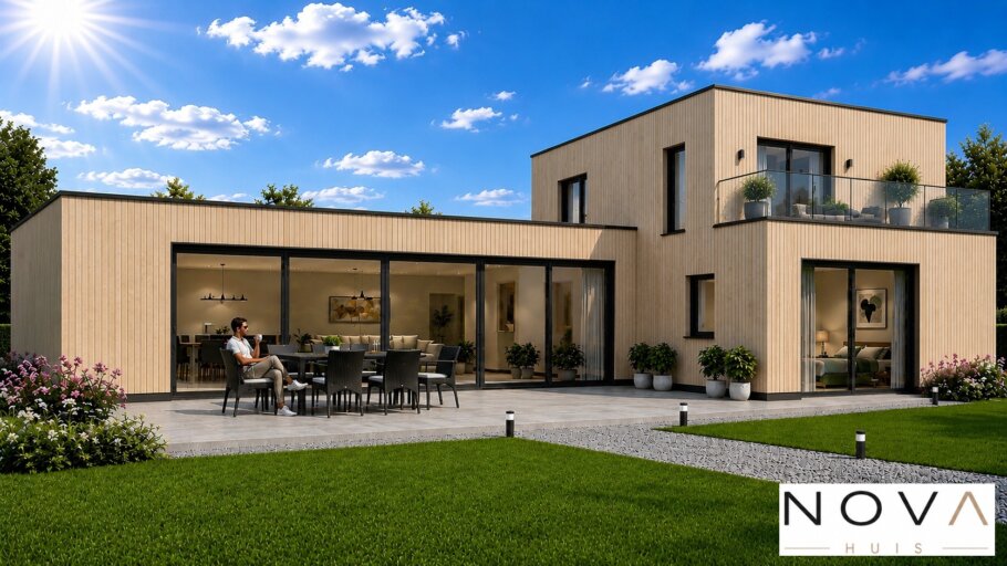 Moderne levensloopbestendige woning N-101 met plat dak en royale leefruimte