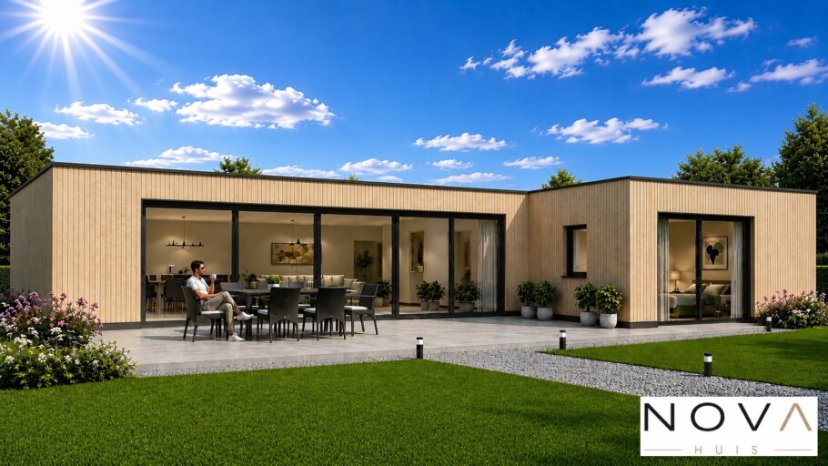 Moderne levensloopbestendige woning N-101 met plat dak en royale leefruimte