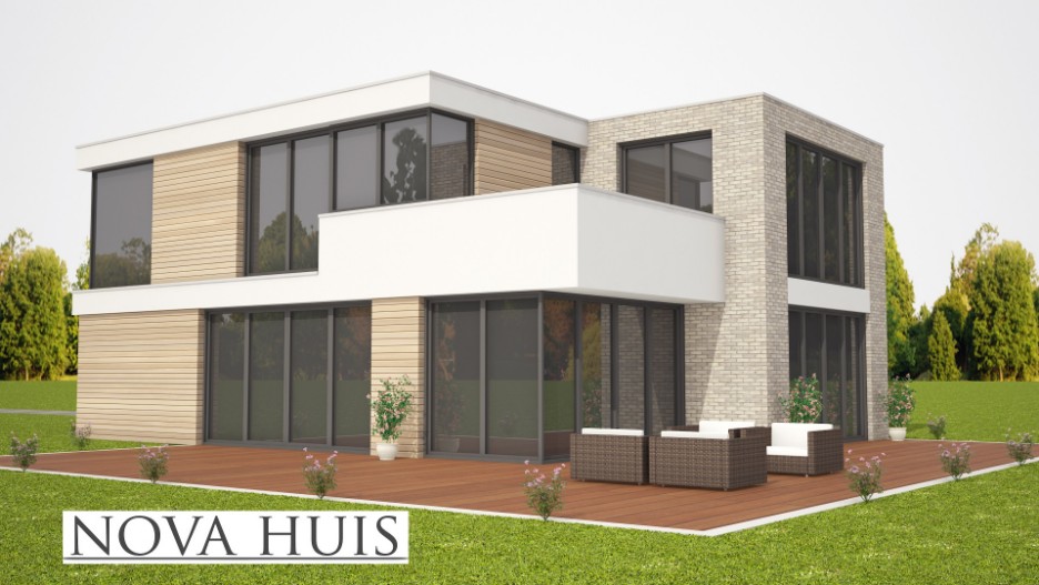 luxe royale moderne villa met balkon en plat dak 262 NOVA-HUIS 