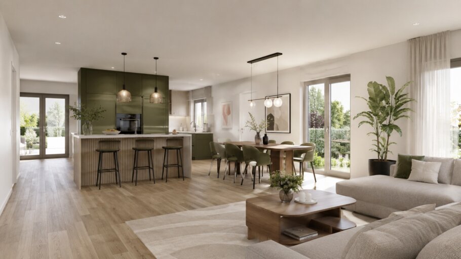 een witte NOVA HUIS schuurwoningen beter gebeouwd met staalframebouw