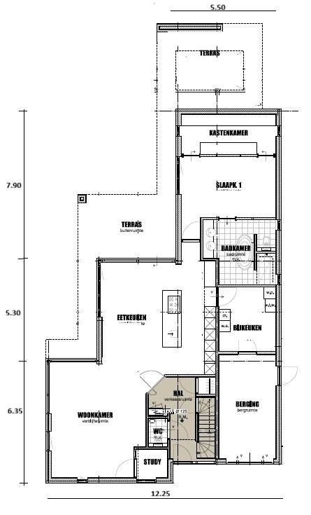 NOVA HUIS K-406 witte moderne kubistische kubus woning met veel glas prefab interieur