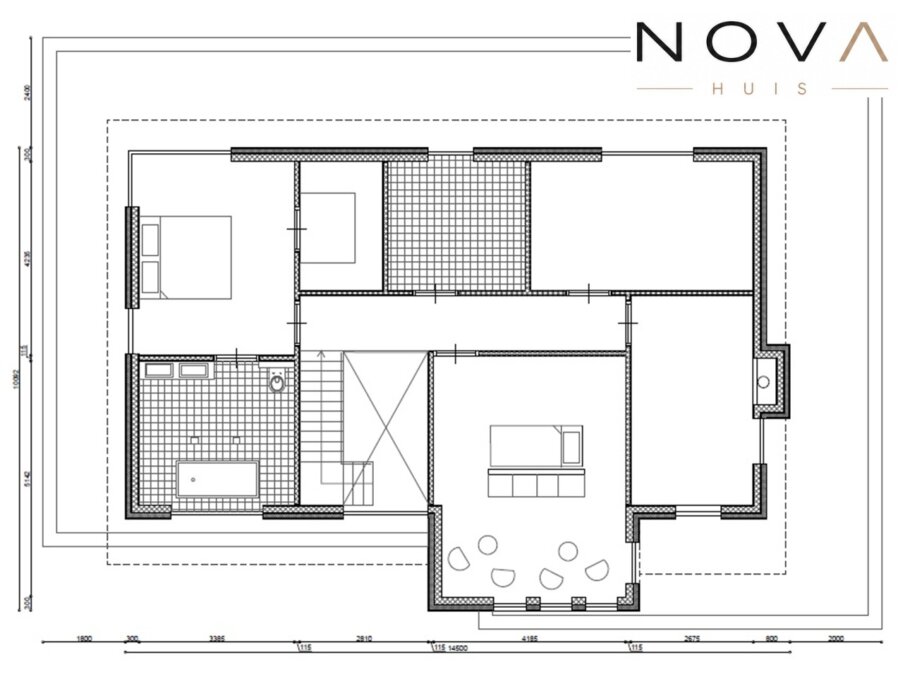 Moderne kubistische staalframewoning type 241 met plat dak
