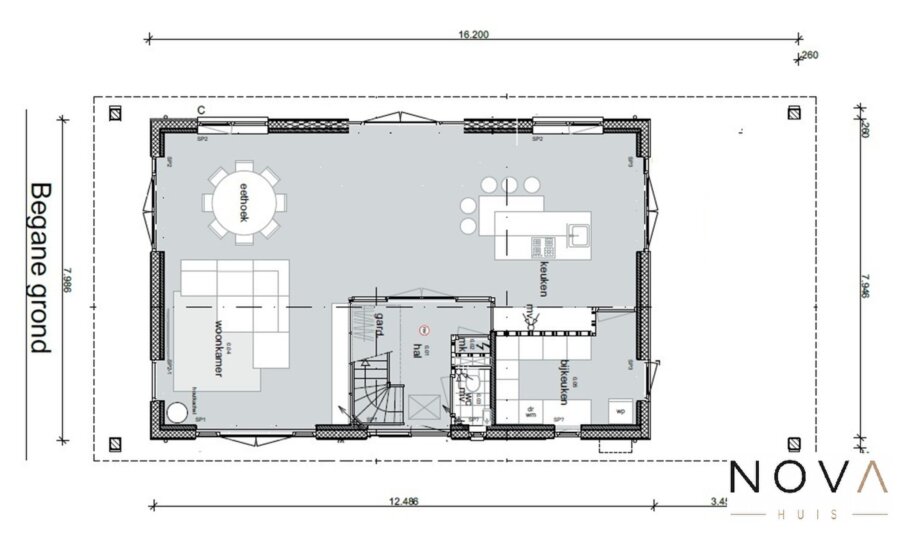 een witte NOVA HUIS schuurwoningen beter gebeouwd met staalframebouw