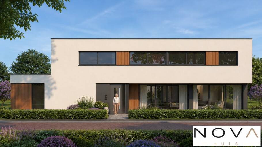 NOVA HUIS type K-402 kubistische woning slaapkamer en badkamer beneden