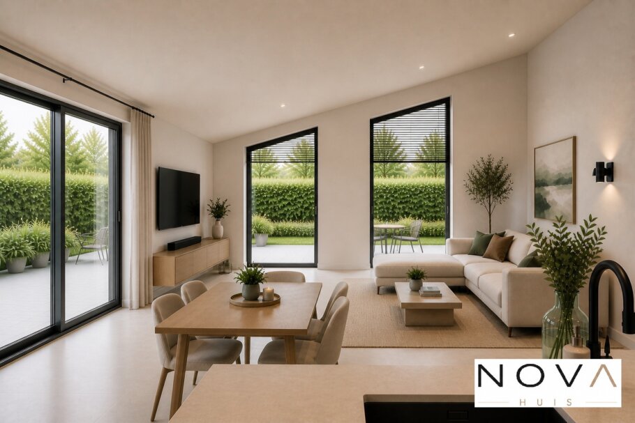 Modern interieur van levensloopbestendige woning A-201 met luxe leefkeuken en veel daglicht