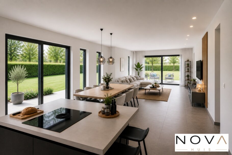 Modern interieur van levensloopbestendige woning A-201 met luxe leefkeuken en veel daglicht