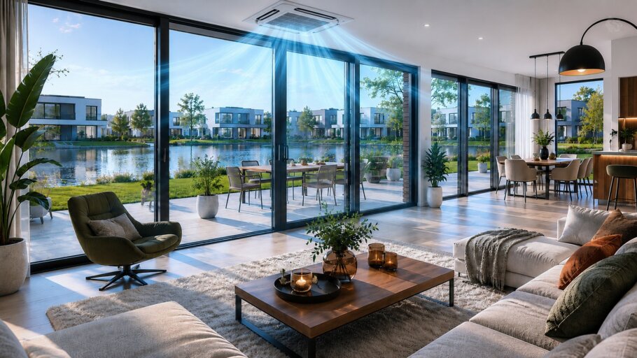 Efficiënt koelen van moderne woningen met staalframebouw en warmtepomp